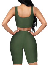 Load image into Gallery viewer, Two pieces crop top active wear